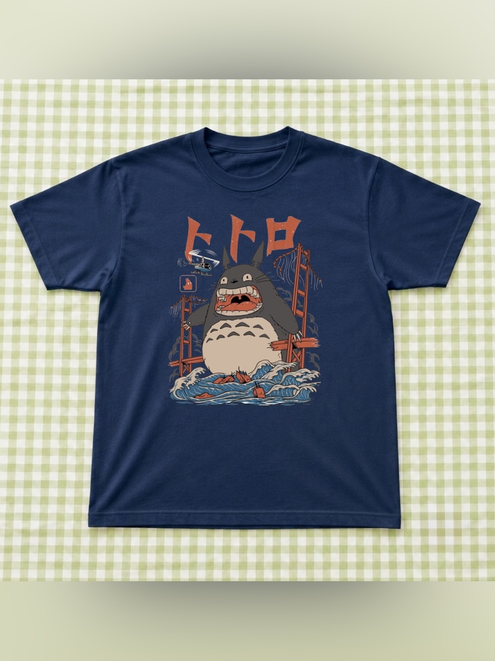 Navy Cute Totoro Graphic Tee - Vintage Retro And Vintage Styles